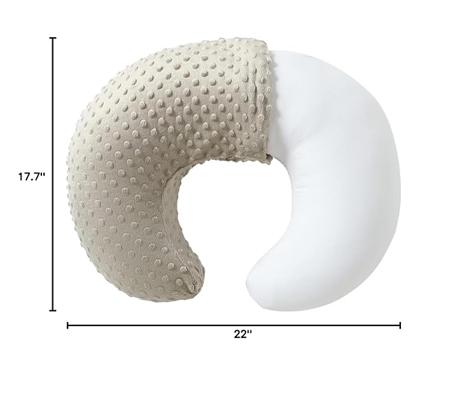 Baby Nursing Pillow and Body Positioner with Premium Slipcover for Breastfeeding for Baby Boys and Girls, Feeding Pillow with Breathable Comfortable Pillowcase (Tidal Foam)