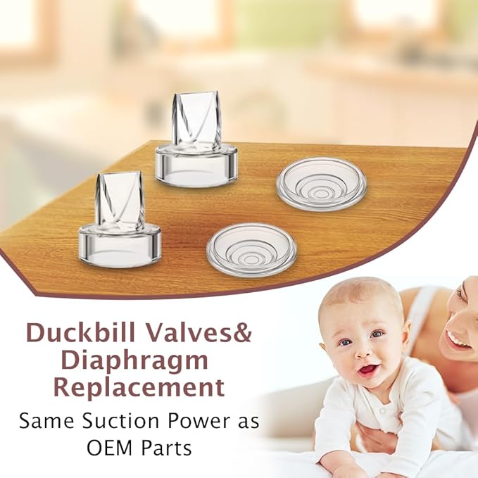 2pcs Duckbill Valves and 2pcs Silicone Diaphragm Compatible with Momcozy S12 Pro/S9 Pro Wearable Breast Pump Accessories,Mom Cozy Breast Pump Replacement Accessories