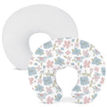 Nursing Pillow Covers 2 Pack, Muslin Nursing Cover for Breastfeeding Pillows, Comfortable for Baby Girls and Boys Covers (Flower-C & White)
