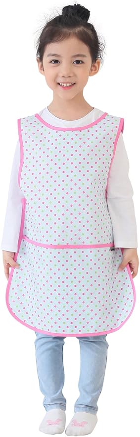 Kids Painting Apron – Waterproof Art Smock for Toddlers & Preschoolers, Messy Play, Baking, Crafts, Cooking, Mealtime