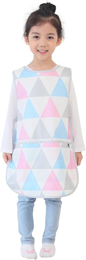 Kids Painting Apron – Waterproof Art Smock for Toddlers & Preschoolers, Messy Play, Baking, Crafts, Cooking, Mealtime