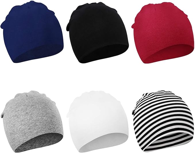 DRESHOW BQUBO 6 Pack Baby Hats for Boys Girls Unisex Baby Hat Soft Knit Cap Nursery Beanie for Newborn Infant Toddler Kid