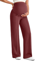 G4Free Maternity Dress Yoga Pants with Pockets Over The Belly Stretchy Work Slack Pregnancy Wide Leg Lounge Trousers