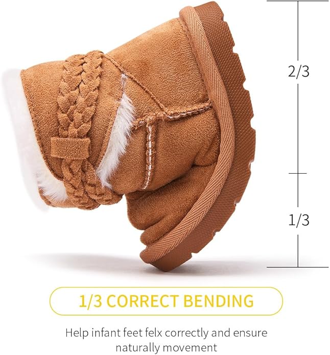 BMCiTYBM Girls Boys Snow Boots Warm Winter Fur Lined Baby Shoes (Infant/Toddler/Little Kid)
