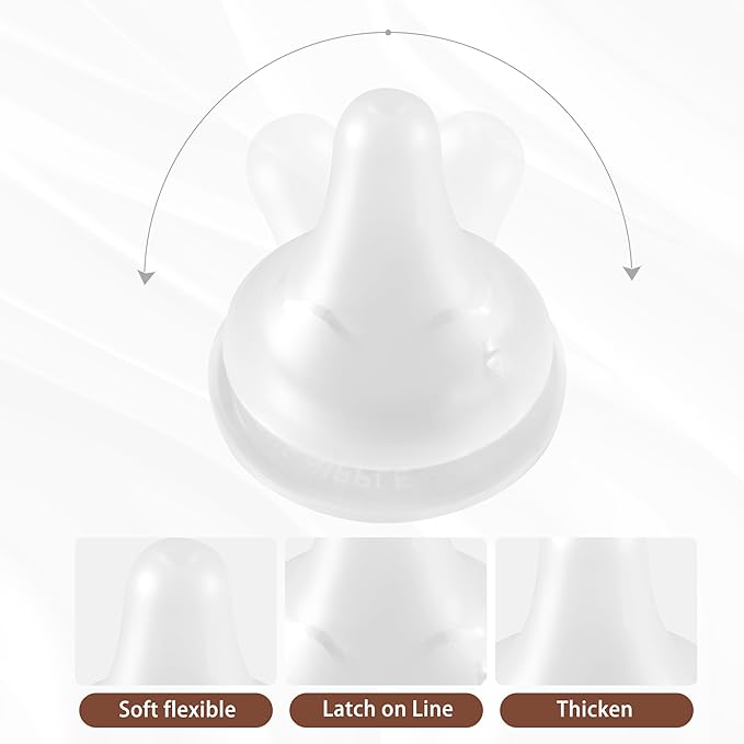 Beilastar-x Nipples for Baby Bottles – 100% Soft Baby Bottle Nipples, Natural Feel Silicone Bottle Nipples, BPA-Free (3M+, M, 4 Counts)