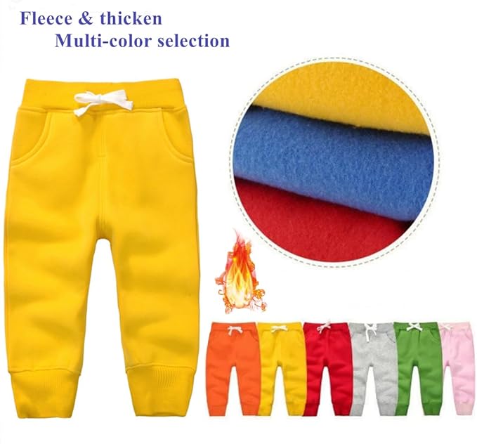 CuteOn Unisex Toddler Jogger Pants Kids Cotton Elastic Waist Winter Baby Sweatpants Pants 1-5Years