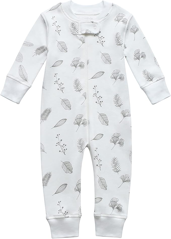 Owlivia Organic Cotton Baby Boy Girl Zip up Sleep 'N Play Pjs, Footless, Long Sleeve
