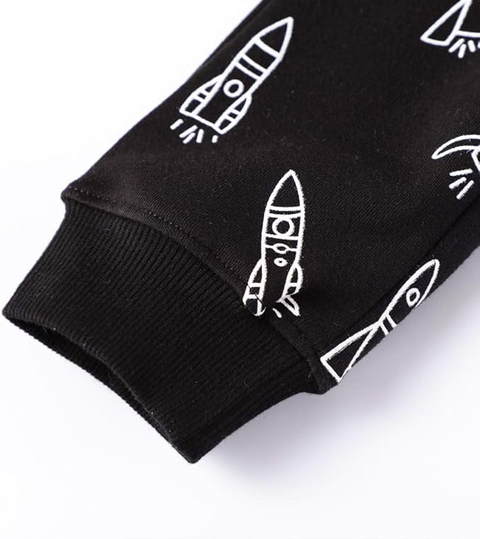 LOKTARC 2 Pack Boys Drawstring Sweatpants Cute Pattern Cotton Sport Jogger Pants