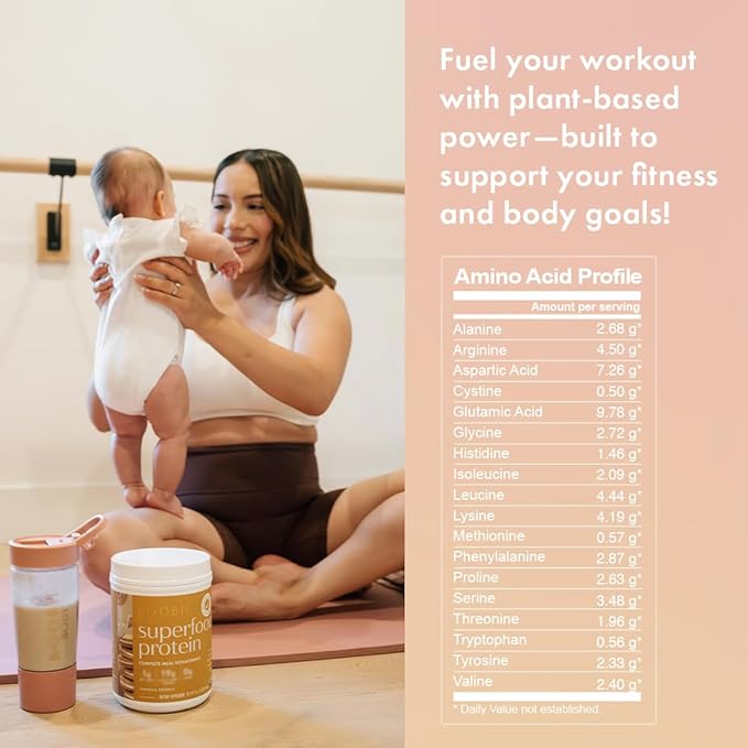 Boobie Body Superfood Protein Pregnancy and Postpartum Meal Replacement Shake, Vanilla Chai Flavor | 19g Protein | Safe for Lactation & Motherhood | Organic, Vegan, Zero Sugar, 1 Tub (20 Servings)