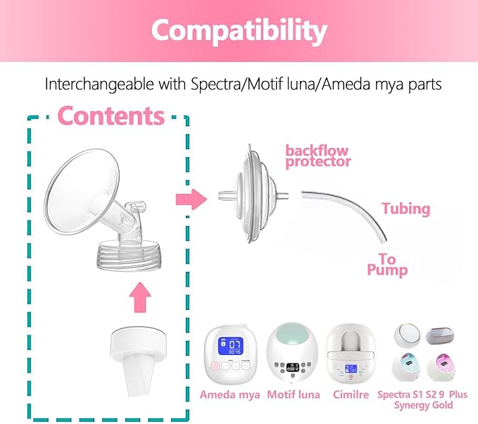 13mm Flanges Compatible with Spectra S2 S1 9 Plus Ameda MYA Motif Luna Breastpumps Replacement to Pump Parts Flange. Compatible with Spectra Parts/Accessories