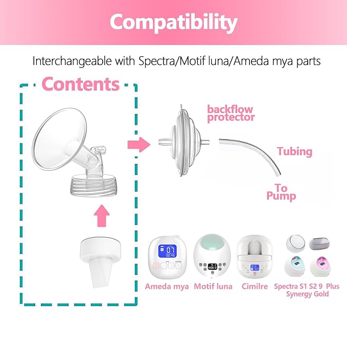 16mm 2 pc Flange Compatible with Spectra S2 Spectra S1 9 Plus Ameda MYA Motif Luna Breastpumps Replacement to Spectra Pump Parts and Spectra Flange. Compatible with Spectra Parts/Accessories