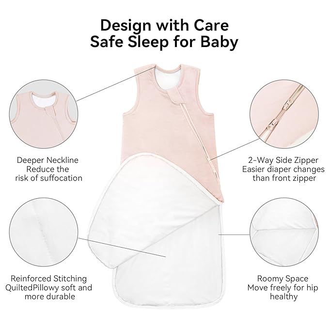 BubblePanda Rayon Made from Bamboo Sleep Sack 12-18 Months 0.5 Tog Soft Lightweight Toddler Sleep Sack 1t for Babies 2-Way Zipper Wearable Blanket Baby 12 Months