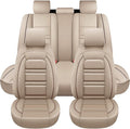 Car Seat Cover for Lexus Car gx460 2010-2023 | 5-Seats Leather Seat Covers, Easy to Install Automotive Seat Covers Full Set (Full Set, Beige)