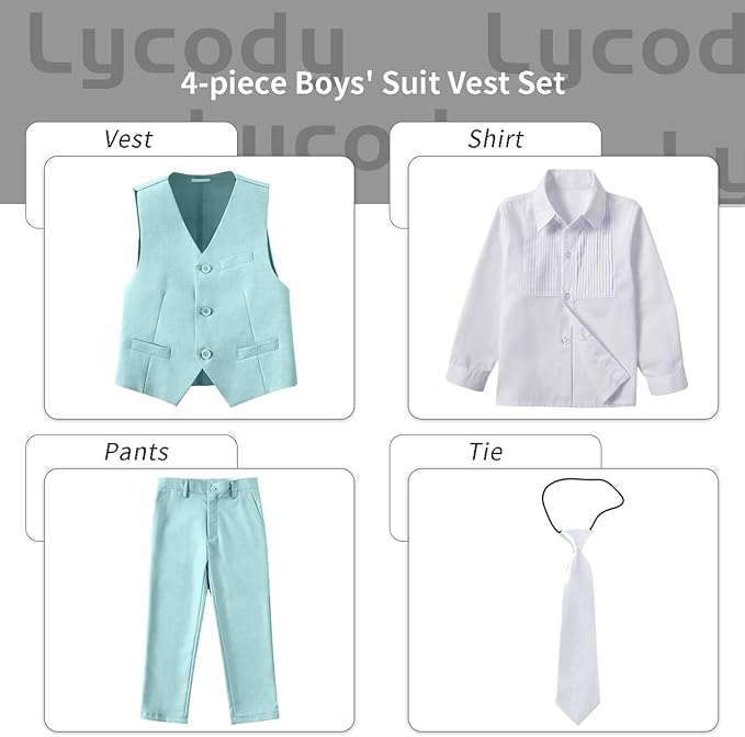 Boys Vest Set Formal Dress Suits Wedding Outfit Dresswear