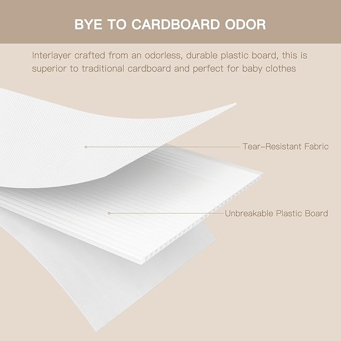 Criusia Drawer Organizer Clothes, 21 Pack Dresser Organizer for Baby Clothes, Underwear, Sock- Foldable Closet Organization and Storage Dividers Bins for Nursery, Bedroom (White)