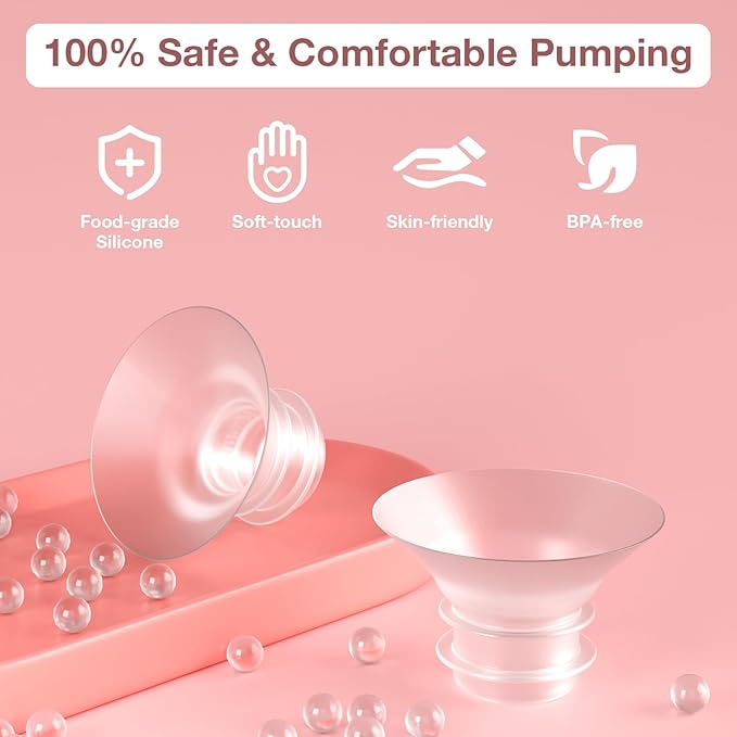 Flange Sizing Kit 15/17/19/21mm for 24mm Flange/Shield of Pumps, Flange Inserts Compatible with Momcozy M5/M6/S12 Pro/S9 Pro/V1 Pro, Spectra/Medela/eufy/TSRETE Breast Pump Replacement Accessories