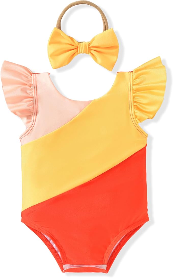 Toddler Girl Baby Ruffles Mermaid Fish Scale Swimsuit One Piece Swimwear Bathing Sunsuit