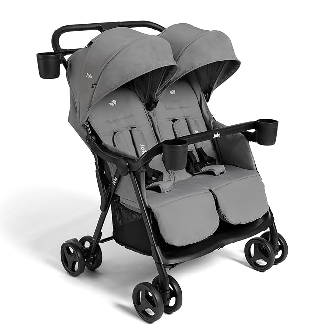 Joie Rosemary Side-by-Side Double Stroller – Lightweight, Compact, and Comfortable Side-by-Side Stroller for Twins or Siblings