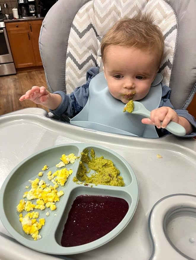 PandaEar 3 Pack Silicone Bibs for Boys Girls for Babies & Toddlers, Waterproof Feeding Bib with Large Food Catcher, BPA Free