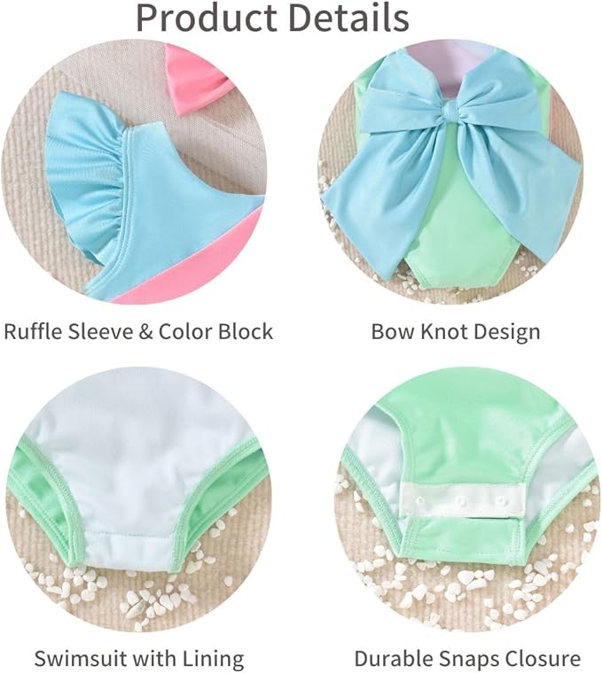 Toddler Girl Baby Ruffles Mermaid Fish Scale Swimsuit One Piece Swimwear Bathing Sunsuit