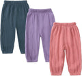 MYGBCPJS Baby Boys Girls Cotton Linen Trousers Kids Casual Ankle Pants Loose Long Bloomers