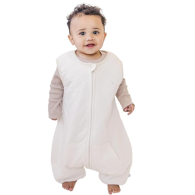 Tealbee Dreamsuit Toddler Sleep Sack with Feet – Walker Sleep Bag with Legs, Rayon made from Bamboo, All Season 1.2 TOG, 2-Way Zipper, 3T-4T - Undyed