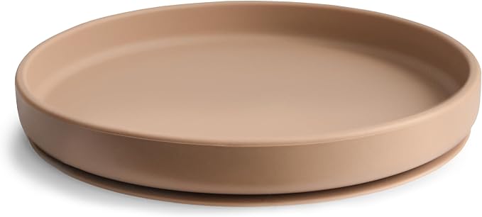 mushie Classic Silicone Suction Plate | BPA-Free Non-Slip Design (Natural)