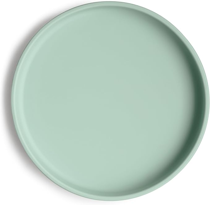 mushie Classic Silicone Suction Plate | BPA-Free Non-Slip Design (Cambridge Blue)
