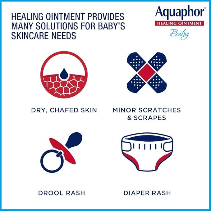 Aquaphor Baby Healing Ointment Advanced Therapy Skin Protectant for Chapped or Dry Skin, Drool Rash and Diaper Rash Ointment, 14 Oz Jar