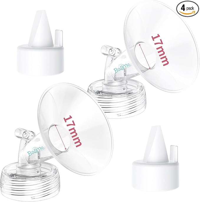 17MM Flange and Duckbill Valve Set Compatible with Spectra S1 S2 9 Plus, Wide Mouth Breast Pump Replacement Parts, Multiple Size Options 13–30mm, Not Original Accessories