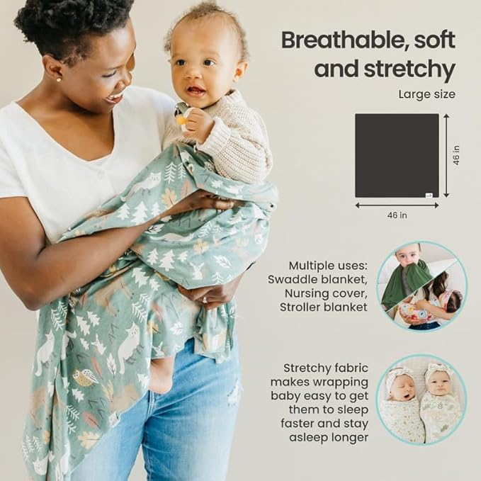 Copper Pearl Baby Swaddle Blanket - Premium Knit Baby Blanket, Large Soft Stretchy Receiving Blankets for Baby Boy and Girl, Swaddles for Newborn, Infant, and Toddler (Leif)
