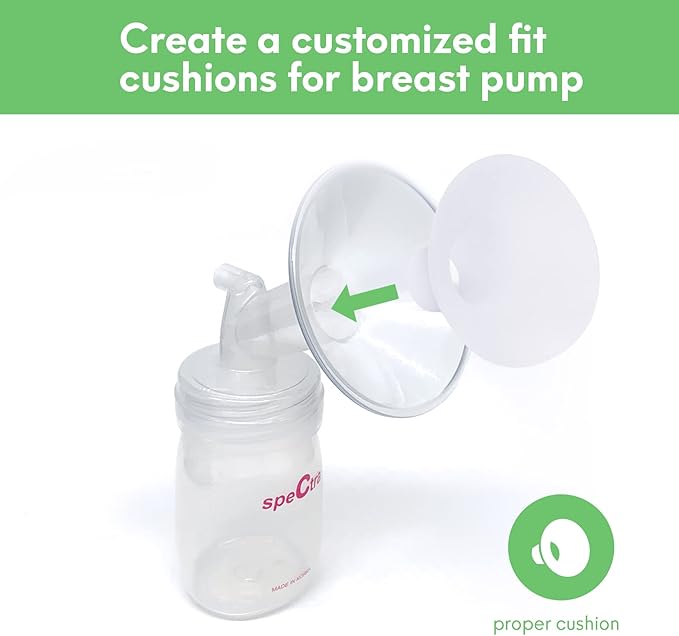 Mompmuri Breast Pump Cushion – S | Breast Pump Accessory, Sizing Insert for Flange Shields | Elastic Nipple Flange Inserts | Silicone Lacteck Flange | Compatible with Flange Sizes 21-23mm (2 pc)