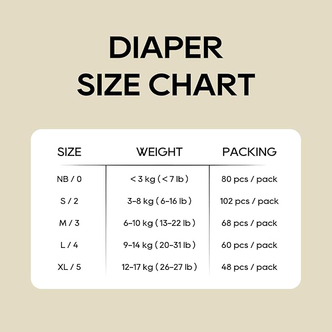 ECO BOOM Diapers, Viscose from Bamboo Diapers, Natural Soft Disposable Nappies for Infant, Size 2 Suitable for 6 to 16lb (Small - 102 Count)