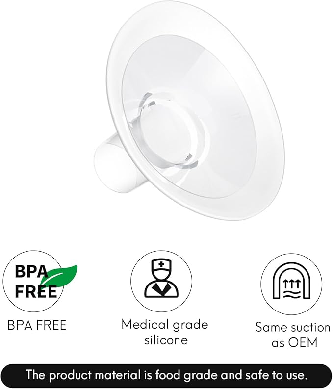 2 Count of 28mm Breast Pump Flanges Compatible with Medela/Lansinoh ComfortFit, Replace Medela PersonalFit Breast Shields, Accessories for Pump in Style Symphony Swing Harmony Freestyle Pump Parts