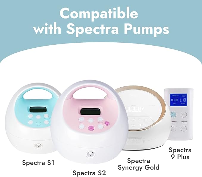 [8-Count] Papablic Duckbill Valves and Silicone Membrane Compatible with Spectra S1, S2 and 9 Plus Breastpumps, Not Original Spectra Pump Parts, BPA/DEHP Free, White