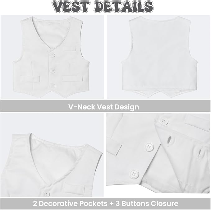 Baby Boy Clothes Suits Infant Gentleman Wedding Outfit Formal Dress Shirt Vest Bowtie Pants 4Pcs Baby Suit Sets