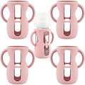 4 Pack Silicone Sleeves for Avent Natural Glass Baby Bottles, Silicone and Easy-Grip Handles for Drop Protection, Compatible with Philips Avent 4/8 OZ Glass Bottle (Cute Pink, 8 OZ)
