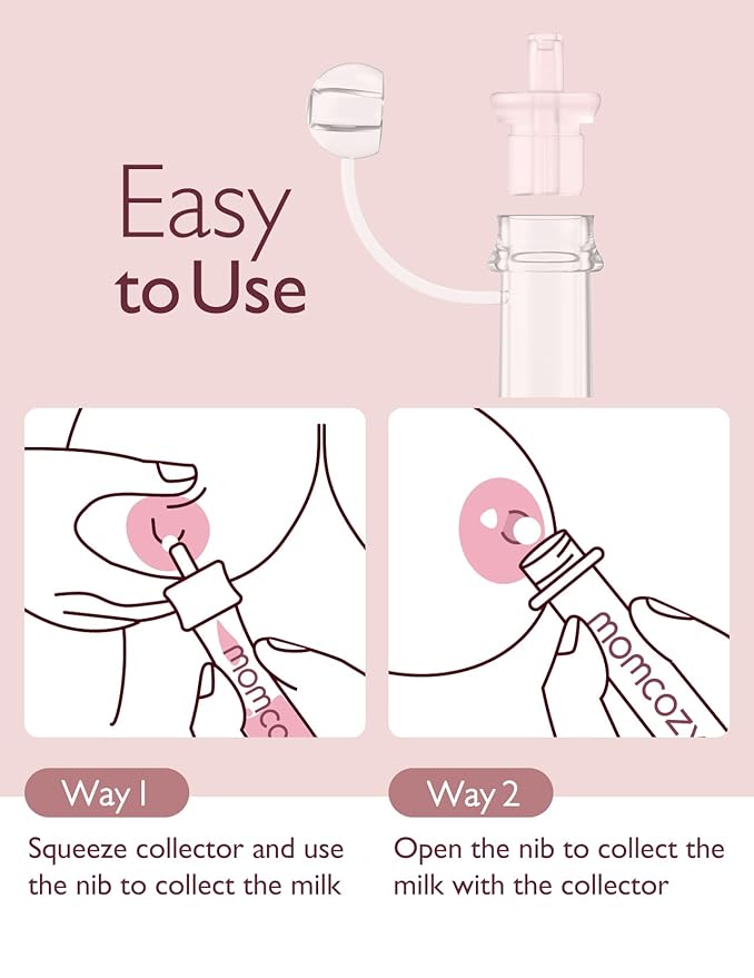 Momcozy Colostrum Collector Reusable Breast Milk Collector, Portable Colostrum Container Can be Feeding Baby, Multi-Use Collector BPA Free, 5ml-2pcs