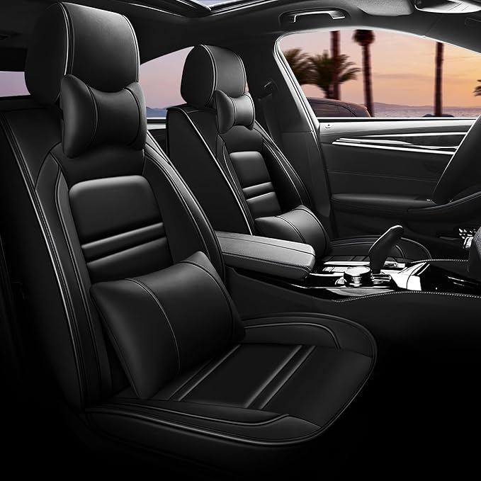 Car Seat Covers for kia sportage 2005-2025 | 5-Seats Seat Covers, Waterproof Seat Protectors, Automotive Seat Covers (Full Set with Pillow,Black)
