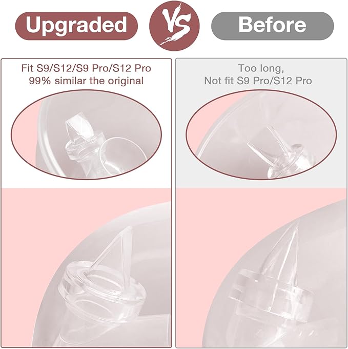 14Pack Breast Pump Parts Compatible with momcozy S9 Pro/S12 Pro/S9/S12 Wearable Breastpump, 10Pack Duckbill Valve & 4Pack Silicone Diaphragm Breast Pump Replacement Parts Breastfeeding Essentials Kit
