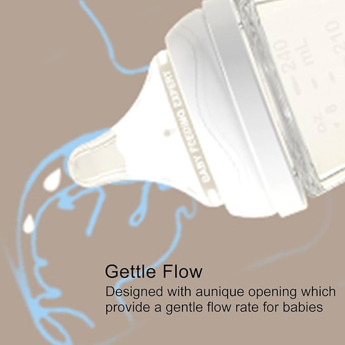Natural Glass Baby Bottles Gentle & Extra Slow Flow, Newborn Breastfeeding Bottle with Anti Colic Nipple for 0 Months Babies, 3 Packs (Brown (3 Ounce), 1 Count (Pack of 3))