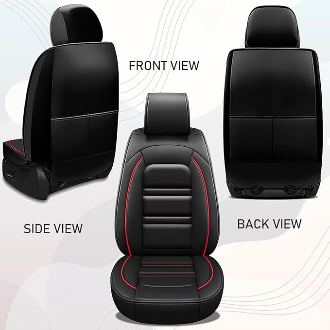 Seat Cover for Toyota Corolla Cross 2022-2025 | Car Seat Covers Front Seats, Waterproof Seat Protectors, Automotive Front Seat Covers (Front Seat, Black&Red Line)