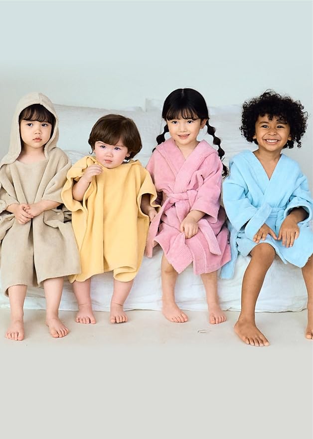 Konny Baby Hooded Towel Plush Thick & Cozy Soft-Touch Absorbent Rayon from Bamboo Cotton Baby Bath Beach Towel, Oeko-TEX, Newborn Boys Girls Toddler (Beige, Medium)