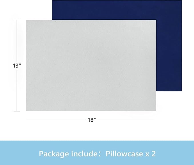 TILLYOU Toddler Pillowcase 2 Pack with Envelope Closure,13" x 18" Silky Soft Microfiber Travel Kids Pillowcase for Boys and Girls,Gray & Navy