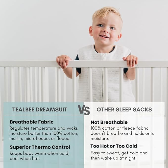 Tealbee Dreamsuit Toddler Sleep Sack with Feet – Walker Sleep Bag with Legs, Rayon made from Bamboo, Winter 1.5 TOG, 2-Way Zipper, 12m-2T - Brushed Black