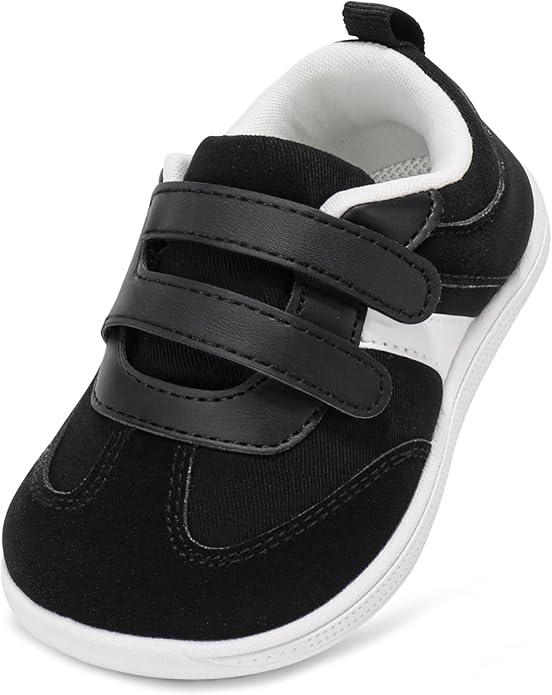 Toddler Wide Toe Box Barefoot Shoes Boys Girls Sneakers Zero Drop Kid Tennis Running Shoes Lightweight Non-Slip Comfortable Infant First Walking Shoe Outdoor Activities School