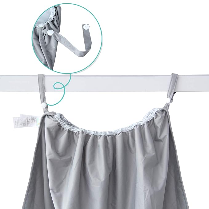 Biloban Reusable Diaper Pail Liner Bags 2 Pack for Ubbi Diaper Pail, Waterproof Larger Capacity & Washable Wet Bag for Dirty Diapers, Cloth Diaper, Laundry and Kitchen Garbage, Grey & White