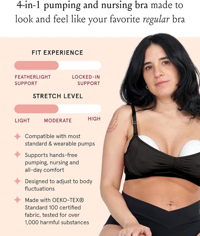 Bodily The Do Anything Nursing Bra for Breastfeeding & Hands Free Pumping, Wireless, Adjustable Maternity Bra