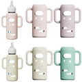 4 Pack Silicone Sleeves for Dr. Brown's Glass Bottles - Drop Protection Bottle Sleeves,Compatible with Dr. Brown's Newborn Glass Bottles,with Silicone Handles,8 oz