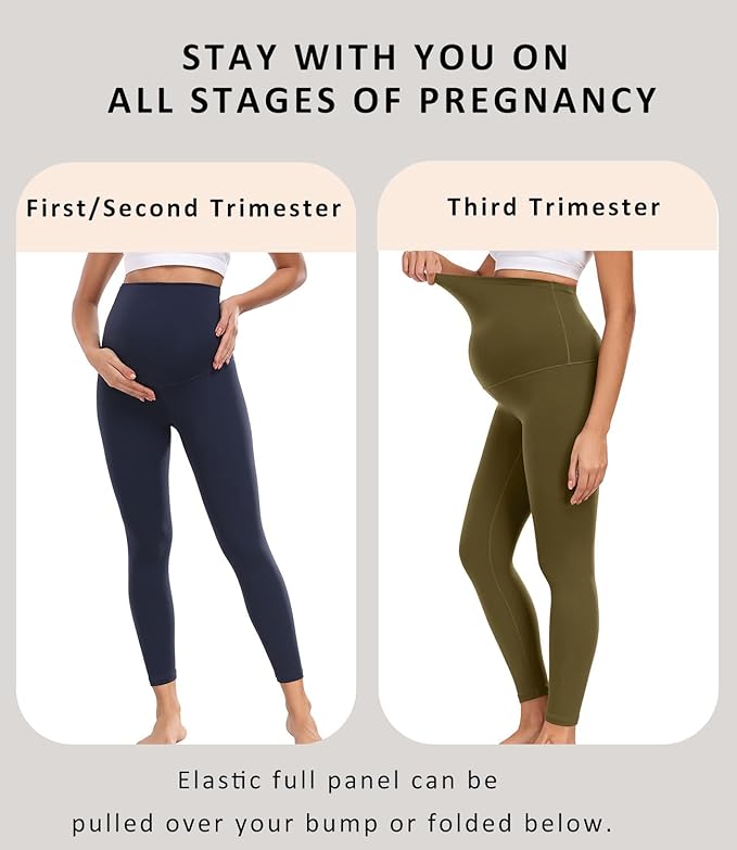 wirarpa Women's Maternity Leggings Over The Belly Pregnancy Yoga Pants Buttery Workout Activewear 25"